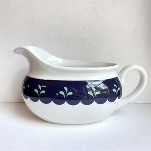Lenox Casual Images Bedazzle Sapphire gravy or sauce boat in white with blue